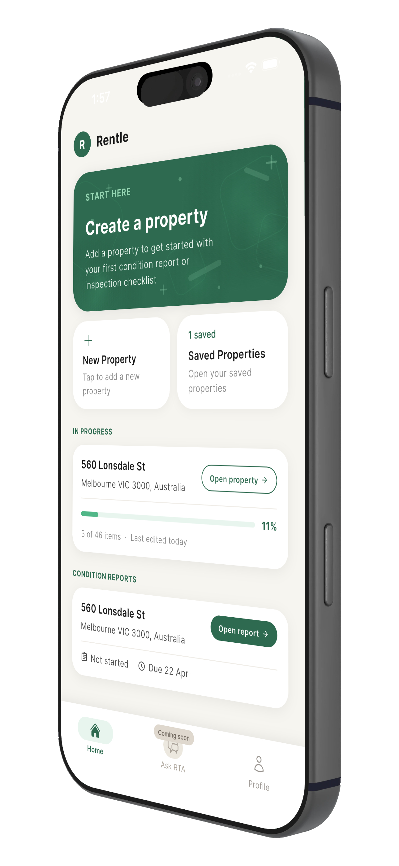 Rentle App Interface